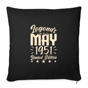 Naissance En mai 1951 Cadeau d'anniversaire 1951. - Housse de coussin décorative 45 x 45 cm - noir - Devant