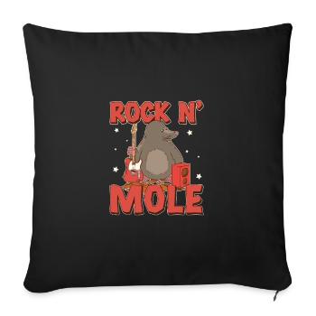 Funny Mole Rat Rock N' Mole For Mole Puns Lover - Sofa pillowcase 17,3'' x 17,3'' (45 x 45 cm) - black - Front