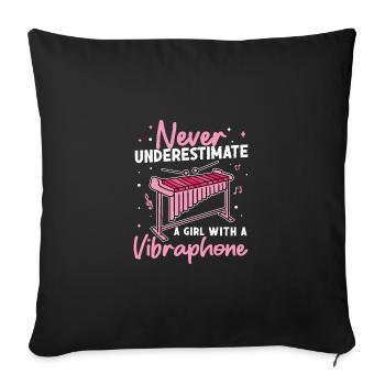 Ne sous-estimez jamais une glacière pour fille - Housse de coussin décorative 45 x 45 cm - noir - Devant