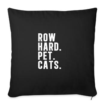 Rowing Machine Row Hard Pet Cats Funny Row - Sofakissenbezug 45 x 45 cm - Schwarz - Vorne