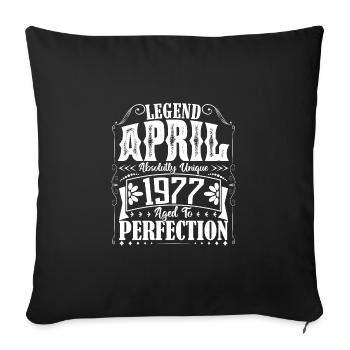 Avril 1977. Anniversaire avril 1977. Cadeau 1977. - Housse de coussin décorative 45 x 45 cm - noir - Devant