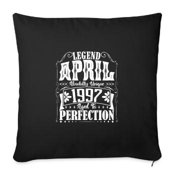 Avril 1997. Anniversaire avril 1997. Cadeau 1997. - Housse de coussin décorative 45 x 45 cm - noir - Devant
