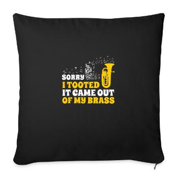 Euphonium Désolé d’avoir tooted drôle Euphonium - Housse de coussin décorative 45 x 45 cm - noir - Devant