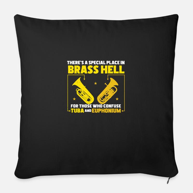Euphonium Confuse Tuba und Euphonium Lustiger - Sofakissenbezug 45 x 45 cm - Schwarz