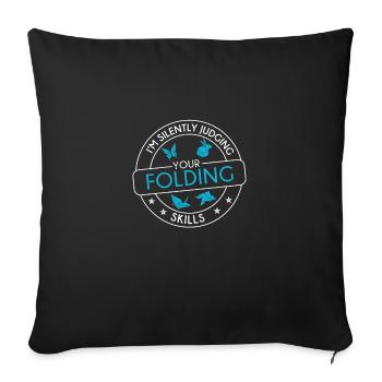 I'm Silently Judging Funny Paper Folding for - Sofa pillowcase 17,3'' x 17,3'' (45 x 45 cm) - black - Front