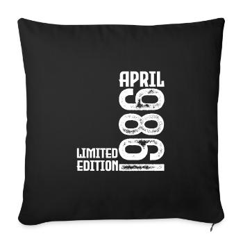 Cadeau Avril 1986. Anniversaire avril 1986. April. - Housse de coussin décorative 45 x 45 cm - noir - Devant