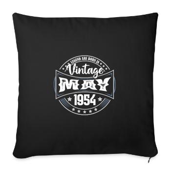 Mai 1954. Geburtstagsgeschenk Mai 1954. Mai - Sofakissenbezug 45 x 45 cm - Schwarz - Vorne