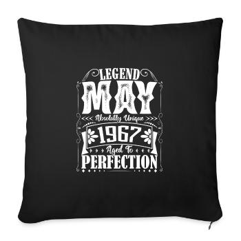 Mai 1967. Geburtstag Mai 1967. Geschenk Mai 1967. - Sofakissenbezug 45 x 45 cm - Schwarz - Vorne