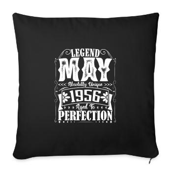 May 1956. Birthday May 1956. Gift May 1956. - Sofa pillowcase 17,3'' x 17,3'' (45 x 45 cm) - black - Front
