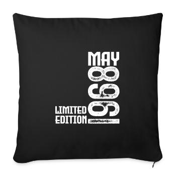 Gift May 1968. Anniversary May 1968. May 1968. - Sofa pillowcase 17,3'' x 17,3'' (45 x 45 cm) - black - Front