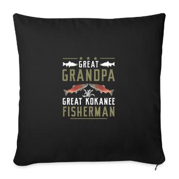Fantastic salmon fishing great-grandfather Great - Sofa pillowcase 17,3'' x 17,3'' (45 x 45 cm) - black - Front