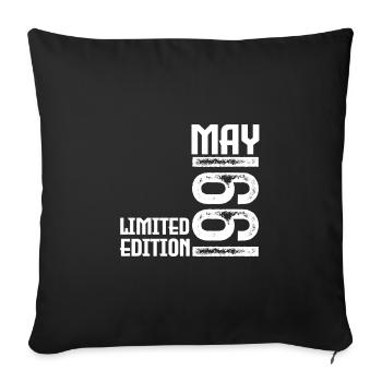 Gift May 1991. anniversary may 1991. May 1991. - Sofa pillowcase 17,3'' x 17,3'' (45 x 45 cm) - black - Front