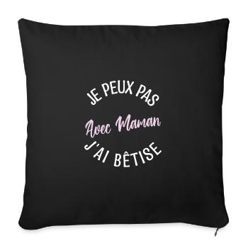 Cadeau maman, cadeau mère. cadeau maman de l'année - Housse de coussin décorative 45 x 45 cm - noir - Devant