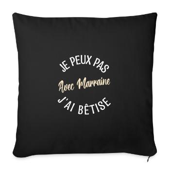 Cadeau Marraine. cadeau ma marraine d'amour. - Housse de coussin décorative 45 x 45 cm - noir - Devant