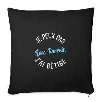 Cadeau Parrain, Cadeau futur parrain. - Housse de coussin décorative 45 x 45 cm - noir - Devant
