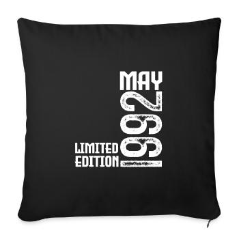 Gift May 1992. anniversary may 1992. May 1992. - Sofa pillowcase 17,3'' x 17,3'' (45 x 45 cm) - black - Front