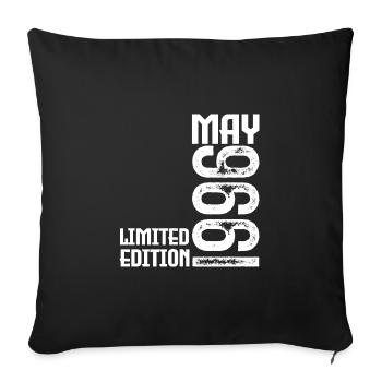 Gift May 1996. anniversary may 1996. May 1996. - Sofa pillowcase 17,3'' x 17,3'' (45 x 45 cm) - black - Front