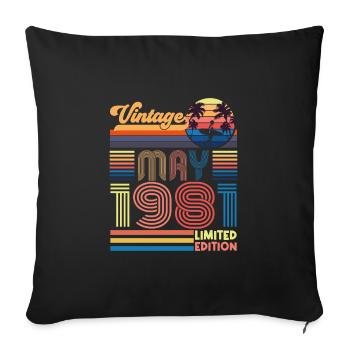 Born May 1981, Birthday Gift May 1981, MAY, ma - Sofa pillowcase 17,3'' x 17,3'' (45 x 45 cm) - black - Front