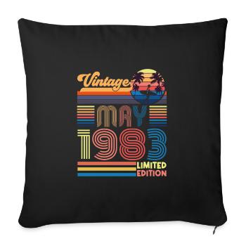 Born May 1983, Birthday Gift May 1983, MAY, ma - Sofa pillowcase 17,3'' x 17,3'' (45 x 45 cm) - black - Front