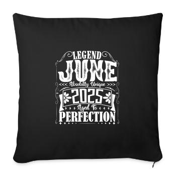 juin 2025. Anniversaire juin 2025 Cadeau juin 2025 - Housse de coussin décorative 45 x 45 cm - noir - Devant
