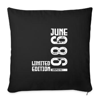 Gift June 1986 anniversary June 1986. June 1986 - Sofa pillowcase 17,3'' x 17,3'' (45 x 45 cm) - black - Front