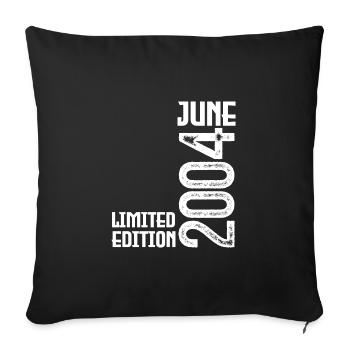 Geschenk Juni 2004 Jubiläum Juni 2004. Juni 2004 - Sofakissenbezug 45 x 45 cm - Schwarz - Vorne