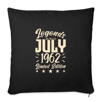 Naissance En Juillet 1962. Cadeau d'anniversaire. - Housse de coussin décorative 45 x 45 cm - noir - Devant