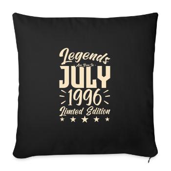 Born in July 1996. Birthday gift. - Sofa pillowcase 17,3'' x 17,3'' (45 x 45 cm) - black - Front