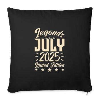 Naissance En Juillet 2025. Cadeau d'anniversaire. - Housse de coussin décorative 45 x 45 cm - noir - Devant