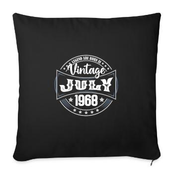 1968 July. Birthday gift July 1968. - Sofa pillowcase 17,3'' x 17,3'' (45 x 45 cm) - black - Front