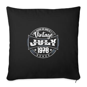 1978 July. Birthday gift July 1978. - Sofa pillowcase 17,3'' x 17,3'' (45 x 45 cm) - black - Front