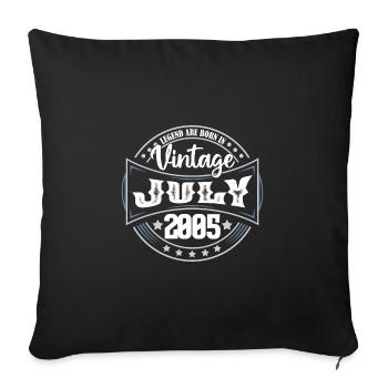 2005 Juillet. Cadeau d'anniversaire juillet 2005. - Housse de coussin décorative 45 x 45 cm - noir - Devant