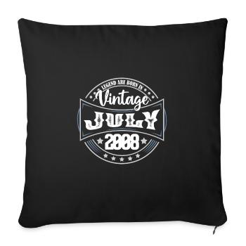 2008 Juillet. Cadeau d'anniversaire juillet 2008. - Housse de coussin décorative 45 x 45 cm - noir - Devant
