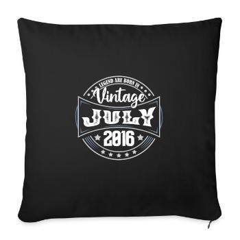 2016 July. Birthday gift July 2016. - Sofa pillowcase 17,3'' x 17,3'' (45 x 45 cm) - black - Front