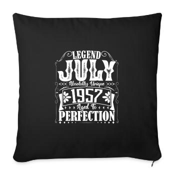 July 1957. Birthday present July 1957. - Sofa pillowcase 17,3'' x 17,3'' (45 x 45 cm) - black - Front