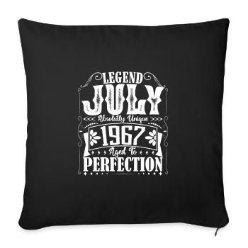 Juillet 1967. Cadeau d'Anniversaire juillet 1967. - Housse de coussin décorative 45 x 45 cm - noir - Devant