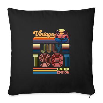 Geburtstag Juli 1981. Geschenk Juli 1981. - Sofakissenbezug 45 x 45 cm - Schwarz - Vorne
