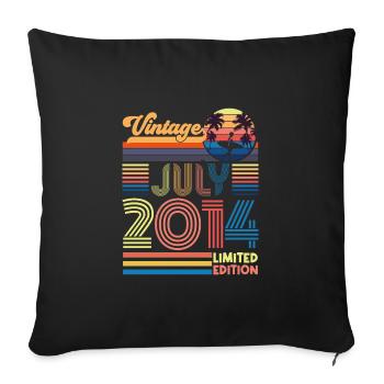 Geburtstag Juli 2014. Geschenk Juli 2014. - Sofakissenbezug 45 x 45 cm - Schwarz - Vorne