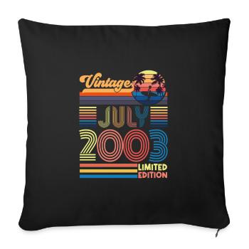 Anniversaire Juillet 2003. Cadeau juillet 2003. - Housse de coussin décorative 45 x 45 cm - noir - Devant