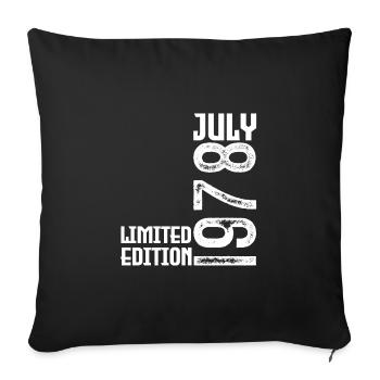 Gift July 1978. Birthday July 1978. - Sofa pillowcase 17,3'' x 17,3'' (45 x 45 cm) - black - Front