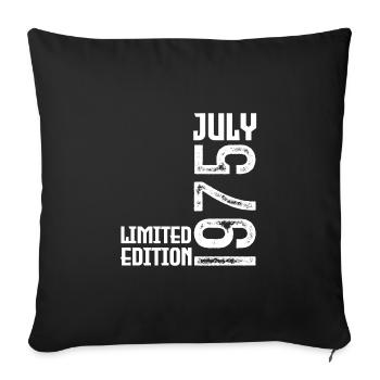 Gift July 1975. Anniversary July 1975. - Sofa pillowcase 17,3'' x 17,3'' (45 x 45 cm) - black - Front