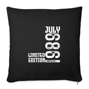 Cadeau Juillet 1989. Anniversaire juillet 1989. - Housse de coussin décorative 45 x 45 cm - noir - Devant