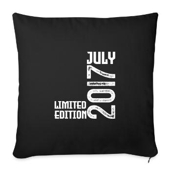 Gift July 2017. Birthday July 2017. - Sofa pillowcase 17,3'' x 17,3'' (45 x 45 cm) - black - Front