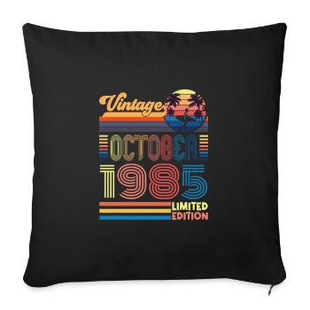 Anniversaire octobre 1985. Cadeau Octobre 1985. - Housse de coussin décorative 45 x 45 cm - noir - Devant