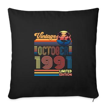 Anniversaire octobre 1991. Cadeau Octobre 1991. - Housse de coussin décorative 45 x 45 cm - noir - Devant