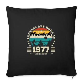 November 1977. November 1977 Anniversary Gift. - Sofa pillowcase 17,3'' x 17,3'' (45 x 45 cm) - black - Front