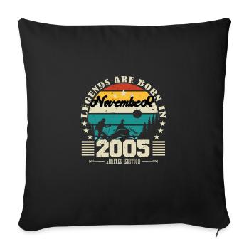 November 2005. November 2005 Birthday Gift. - Sofa pillowcase 17,3'' x 17,3'' (45 x 45 cm) - black - Front