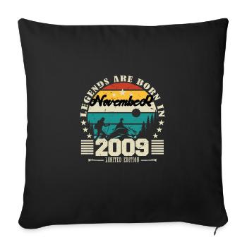 November 2009. November 2009 Birthday Gift. - Sofa pillowcase 17,3'' x 17,3'' (45 x 45 cm) - black - Front