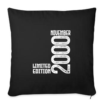 November 2000 Anniversary Gift. November 2000. - Sofa pillowcase 17,3'' x 17,3'' (45 x 45 cm) - black - Front