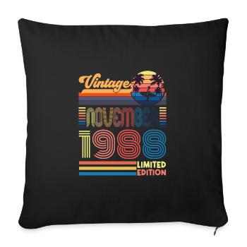 Anniversaire novembre 1988. Cadeau Novembre 1988. - Housse de coussin décorative 45 x 45 cm - noir - Devant